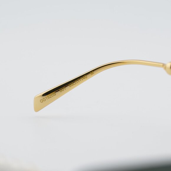 Gucci GG1920S 001 Sunglasses Shiny Gold with White Pearl Cat Eye Frame main image 9
